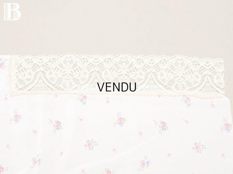 画像7: アンティーク  小花柄 シルク製ファブリック パウダーピンク　75✗97cm