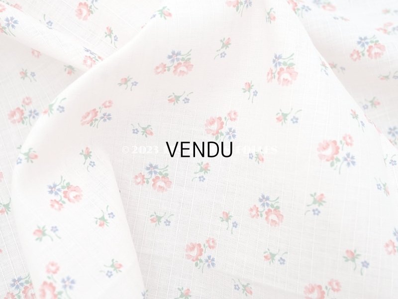 画像3: アンティーク  小花柄 コットン製ファブリック パウダーピンク　- ROMANEX -