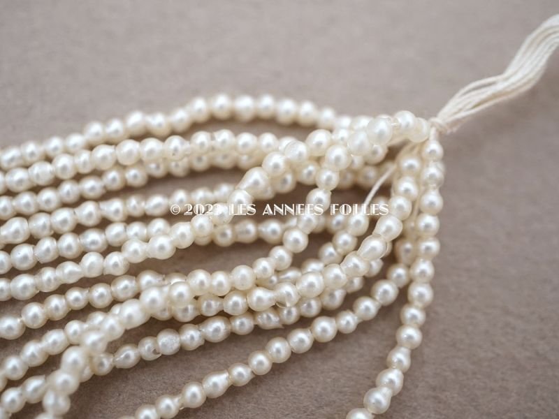 画像3: 1910~1920年頃 アンティーク 極小 1.75mm フェイクパール  スフレビーズ  約2000ピース 吹きガラス製ビーズ