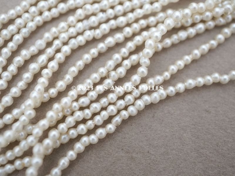 画像4: 1910~1920年頃 アンティーク 極小 1.75mm フェイクパール  スフレビーズ  約2000ピース 吹きガラス製ビーズ