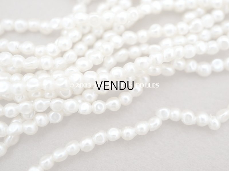 画像5: 1910~1920年頃 アンティーク 極小 3mm バロックパール スフレビーズ 約1230ピース 吹きガラス製ビーズ