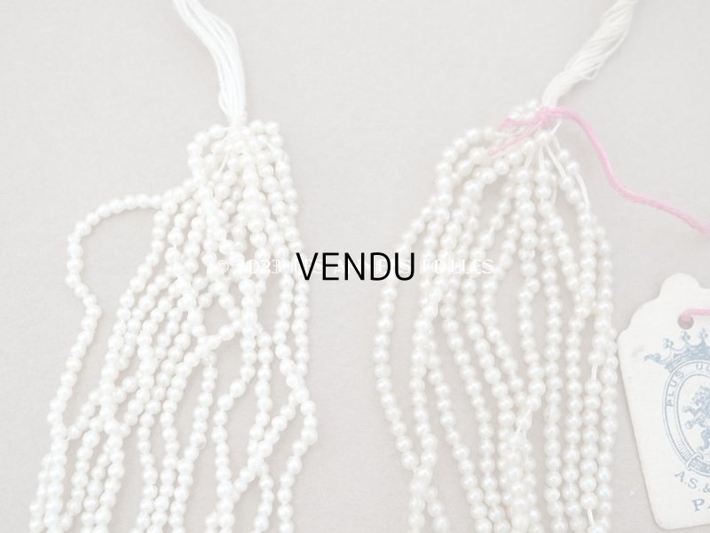 画像7: 1910~1920年頃 アンティーク 極小 1.8×2mm フェイクパール  スフレビーズ  約1750ピース 吹きガラス製ビーズ