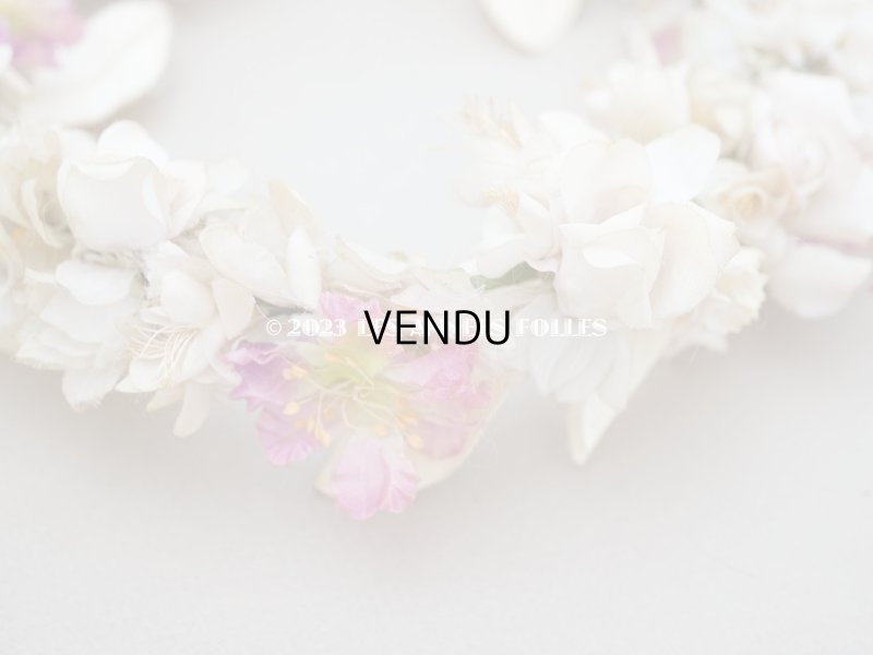 画像8: アンティーク シルク製 花冠 布花のティアラ