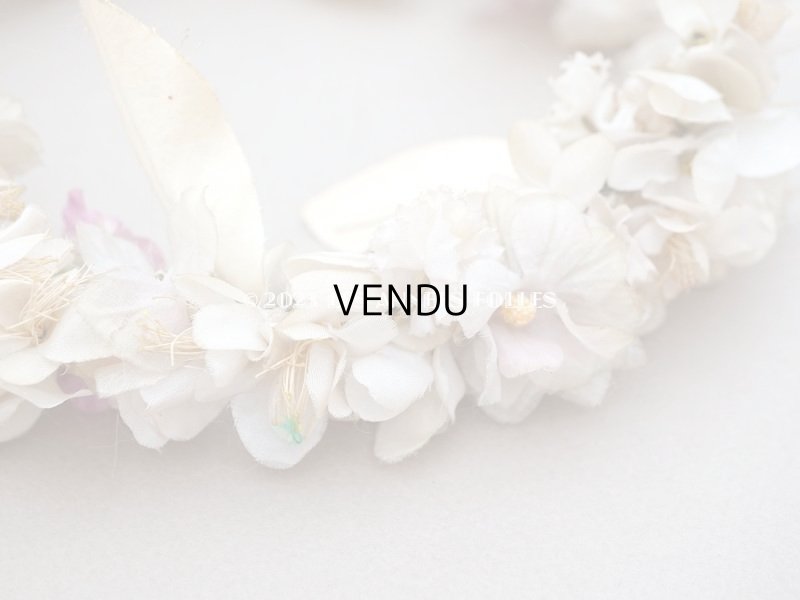 画像10: アンティーク シルク製 花冠 布花のティアラ