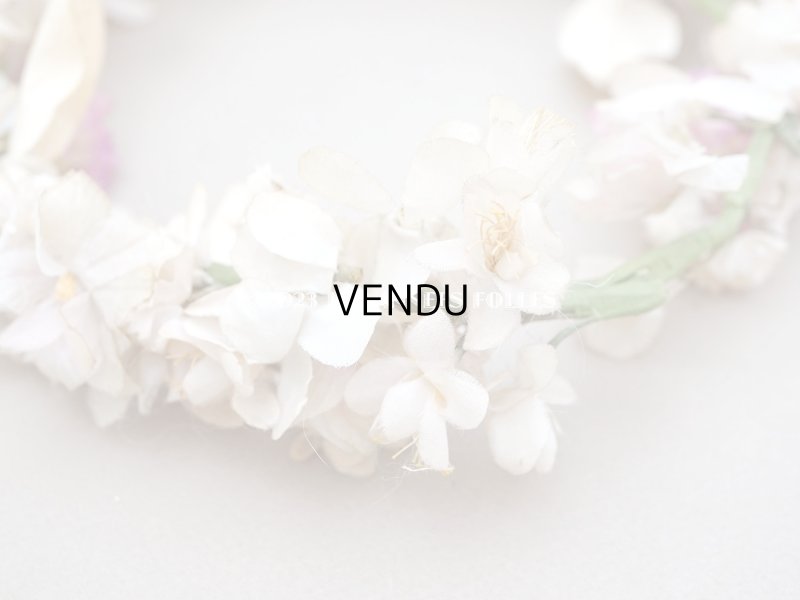 画像12: アンティーク シルク製 花冠 布花のティアラ