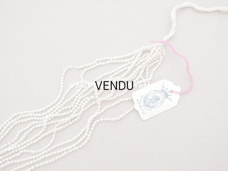 画像3: 1910~1920年頃 アンティーク 極小 1.8×2mm フェイクパール  スフレビーズ  約1750ピース 吹きガラス製ビーズ