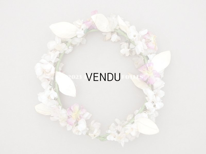 画像13: アンティーク シルク製 花冠 布花のティアラ