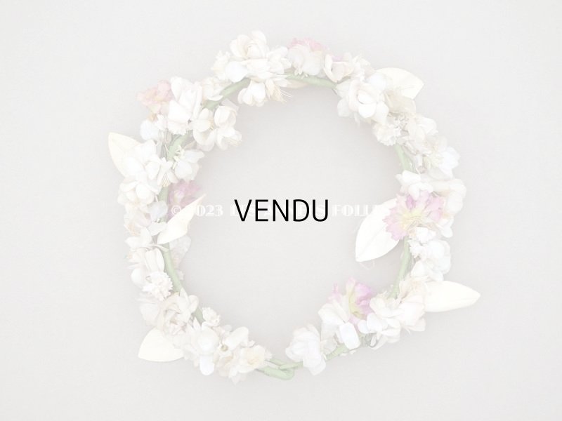 画像4: アンティーク シルク製 花冠 布花のティアラ