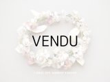 アンティーク シルク製 花冠 布花のティアラ