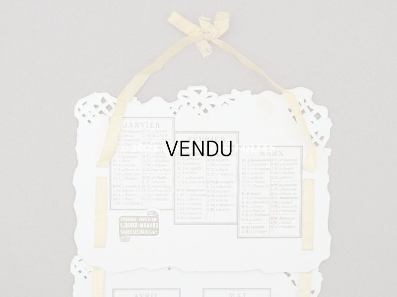 画像9: アンティーク クロモ 5枚セット 透かし模様 1896年のカレンダー