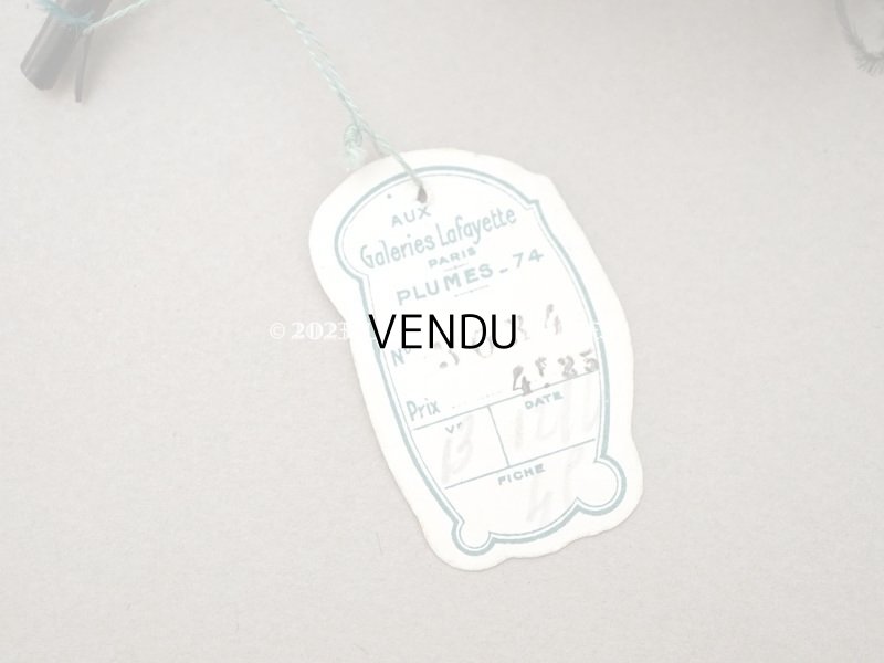 画像6: 1900年頃 ラベル付 フェザー チョコレートブラウン 羽飾り - AUX GALERIES LAFAYETTES -