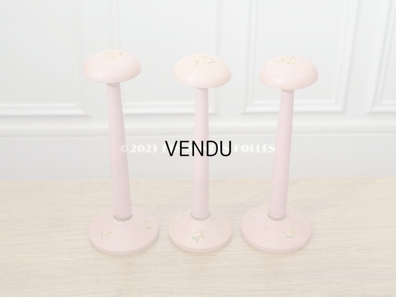 画像2: アンティーク ハットスタンド 薔薇のハンドペイント　ピンク