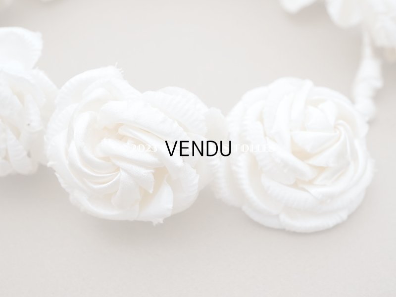 画像9: アンティーク シルクサテン 薔薇の布花のティアラ 花冠 オフホワイト