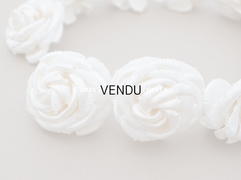 画像5: アンティーク シルクサテン 薔薇の布花のティアラ 花冠 オフホワイト