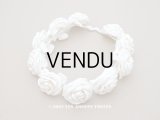 アンティーク シルクサテン 薔薇の布花のティアラ 花冠 オフホワイト