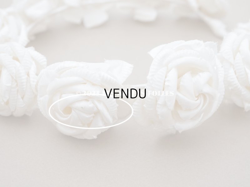 画像8: アンティーク シルクサテン 薔薇の布花のティアラ 花冠 オフホワイト