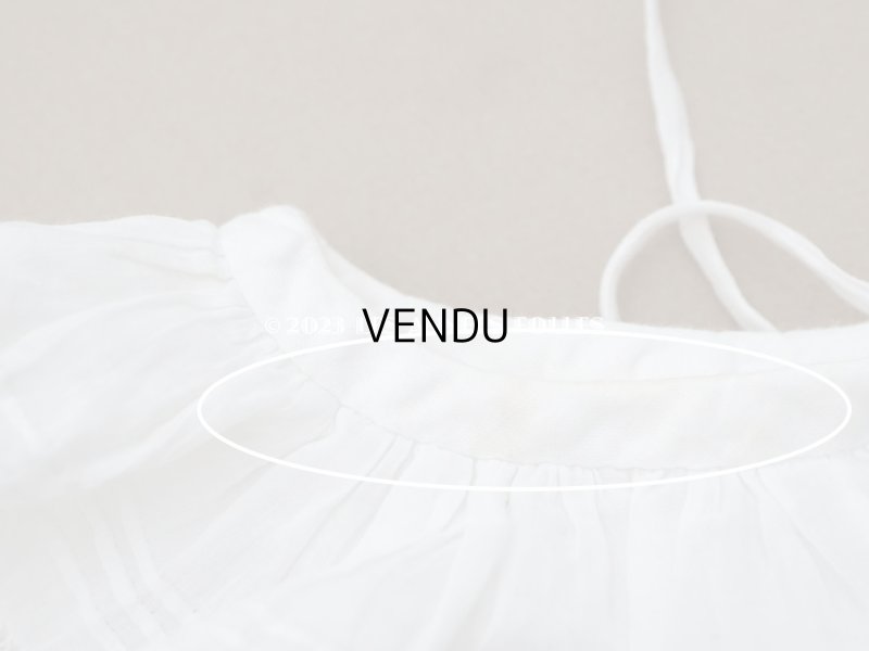 画像8: 1900年頃 アンティーク ベビー用ドレス ドール用ドレス オフホワイト リノン&ヴァランシエンヌレース