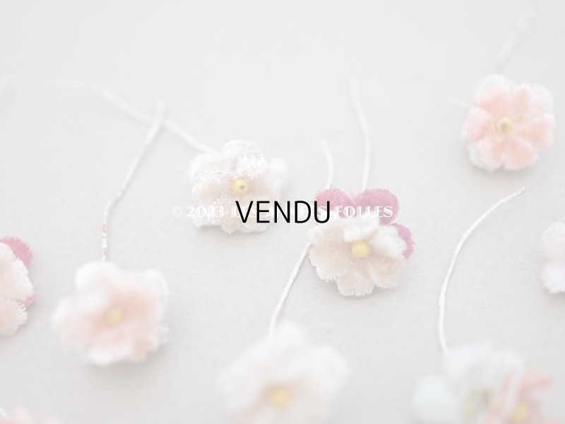 画像4: アンティーク ベルベットの布花 2重の花びら 9ピースのセット　