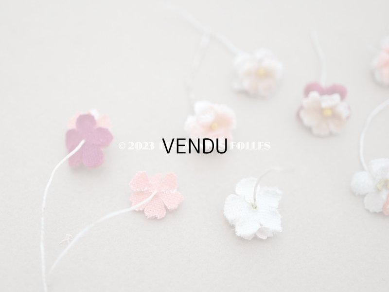 画像6: アンティーク ベルベットの布花 2重の花びら 9ピースのセット　