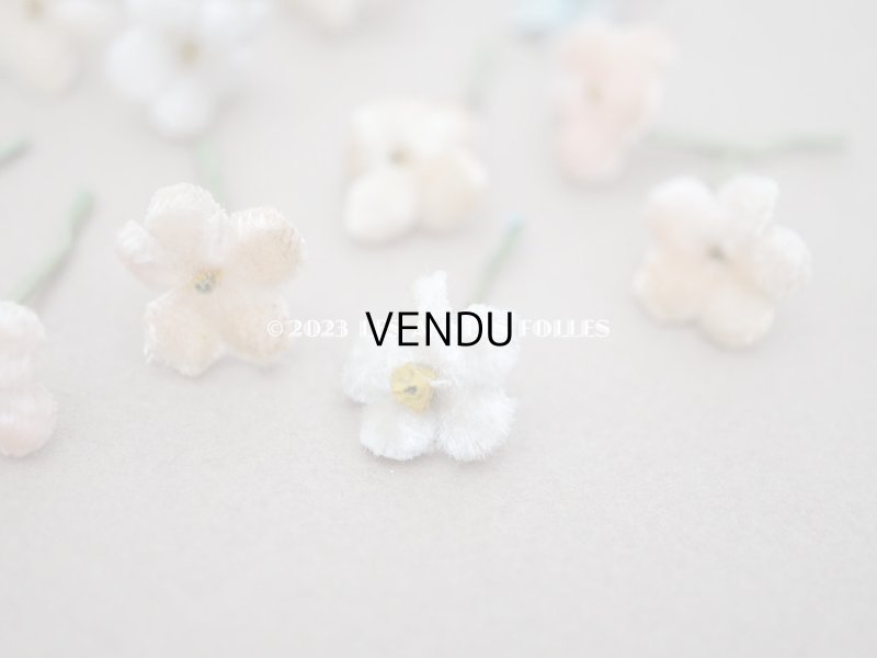 画像5: アンティーク ベルベットの布花 12ピースのセット　