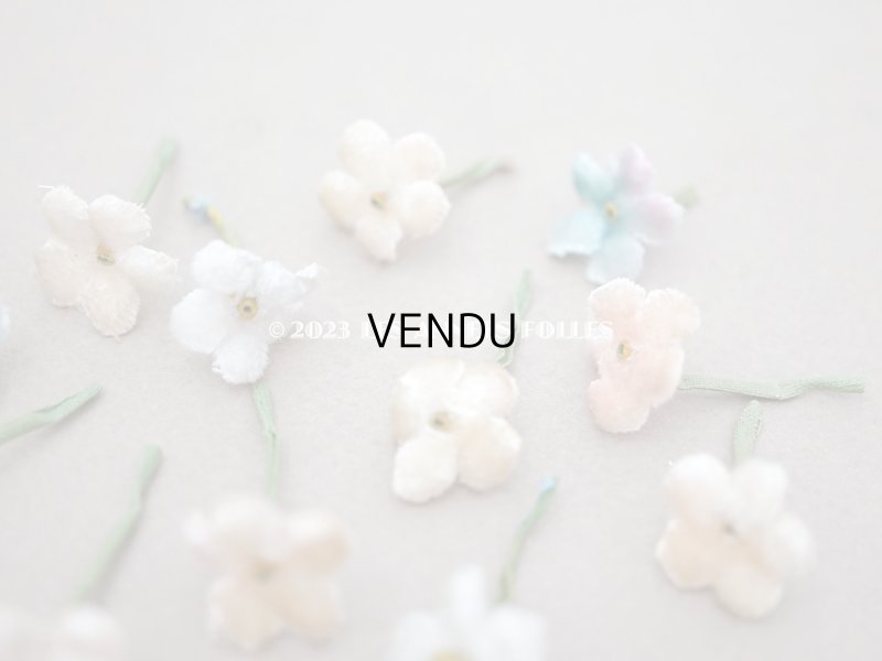 画像3: アンティーク ベルベットの布花 12ピースのセット　