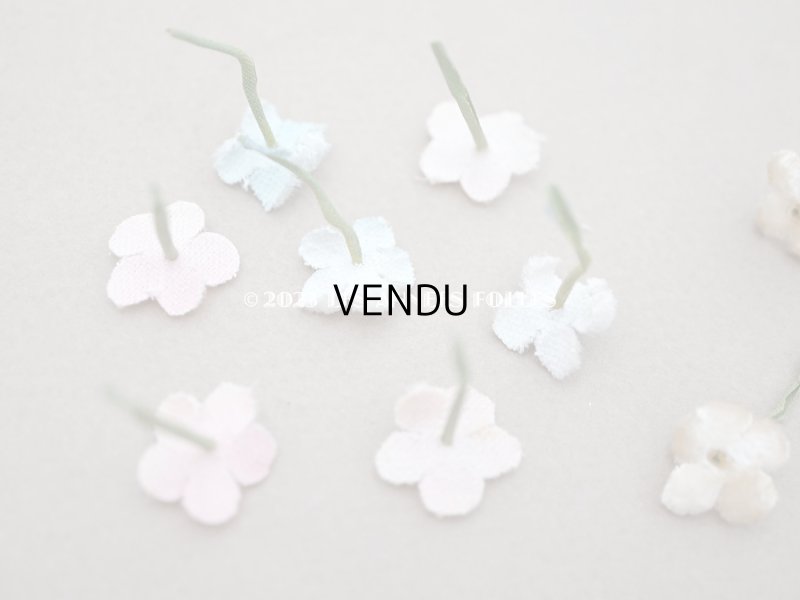 画像6: アンティーク ベルベットの布花 12ピースのセット　