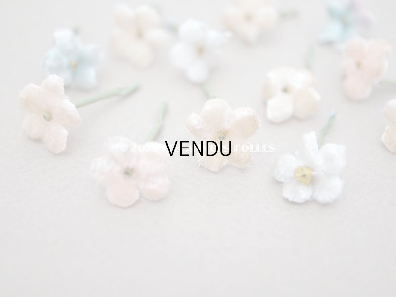 画像4: アンティーク ベルベットの布花 12ピースのセット　