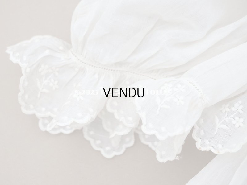 画像7: 1900年頃 アンティーク　小さな女の子のドレス ピーチピンクのリボン＆手刺繍の花模様