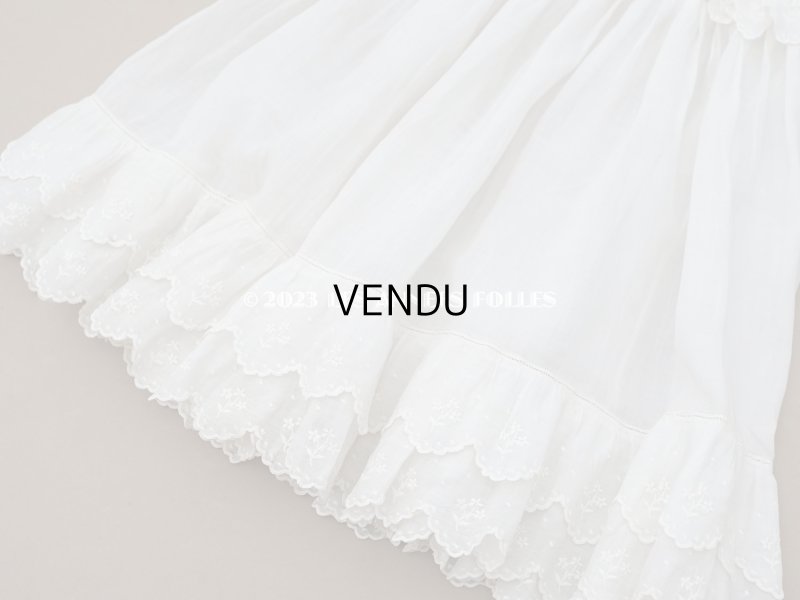 画像9: 1900年頃 アンティーク　小さな女の子のドレス ピーチピンクのリボン＆手刺繍の花模様