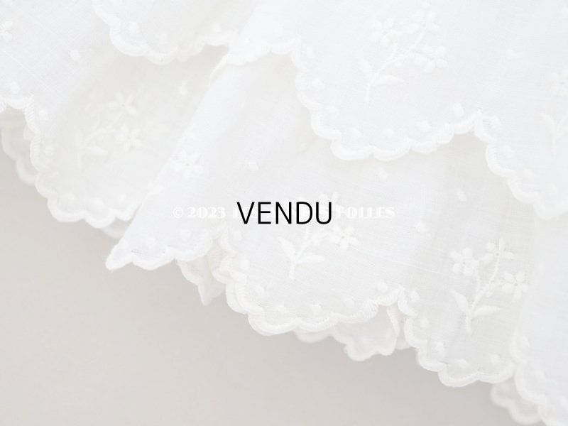 画像11: 1900年頃 アンティーク　小さな女の子のドレス ピーチピンクのリボン＆手刺繍の花模様