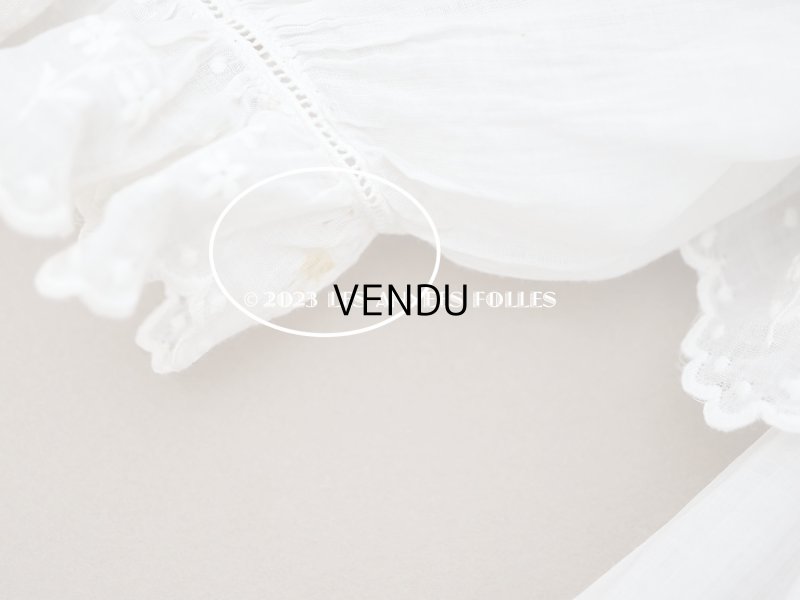 画像19: 1900年頃 アンティーク　小さな女の子のドレス ピーチピンクのリボン＆手刺繍の花模様