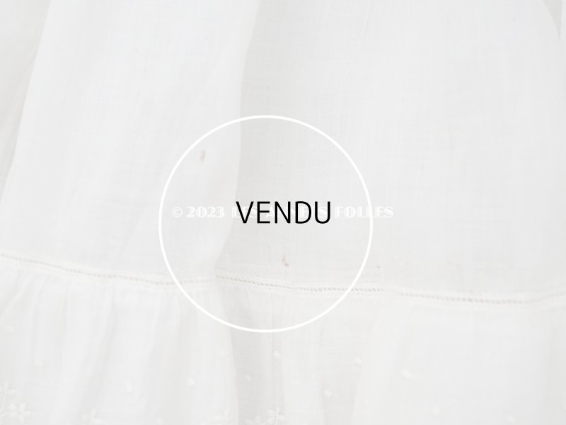 画像18: 1900年頃 アンティーク　小さな女の子のドレス ピーチピンクのリボン＆手刺繍の花模様