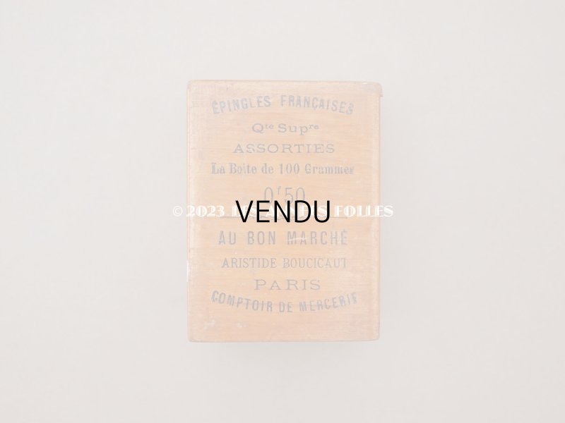 画像2: アンティーク ボンマルシェのエパングルケース 木箱 - AU BON MARCHE -