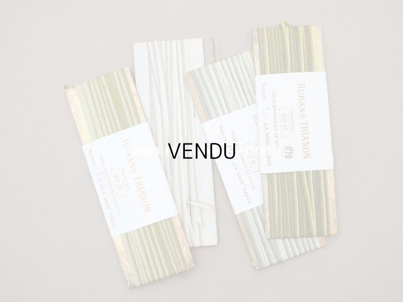 画像6: アンティーク  リボン刺繍 & ロココトリム用 シルク製 リボン 4.75m 極細3mm幅 グリーン RUBANS TRIANON 108