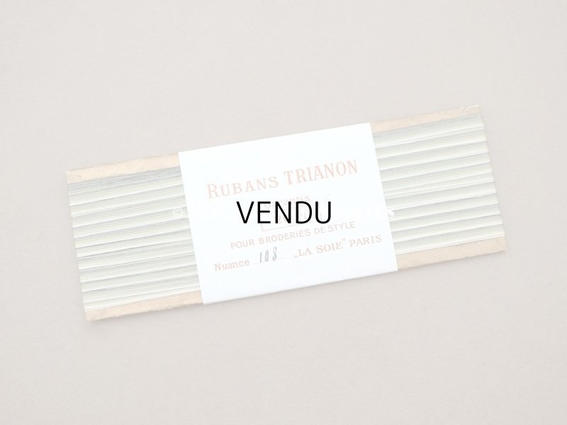 画像5: アンティーク  リボン刺繍 & ロココトリム用 シルク製 リボン 4.75m 極細3mm幅 グリーン RUBANS TRIANON 108