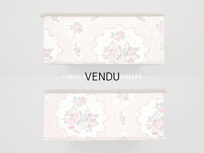 画像3: 1900年頃 アンティーク ローズパニエ柄　カルトナージュボックス 