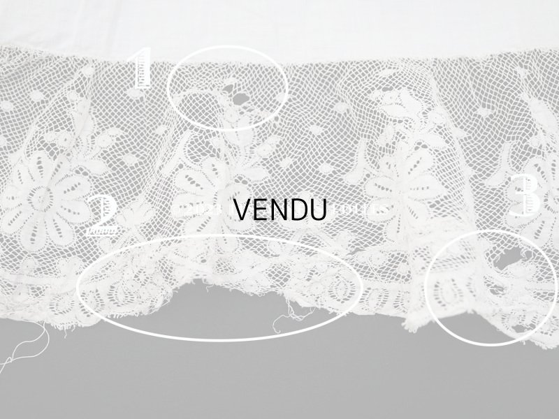 画像11: 1900年頃 アンティーク  ドレスの裾  4段のヴァランシエンヌレース 