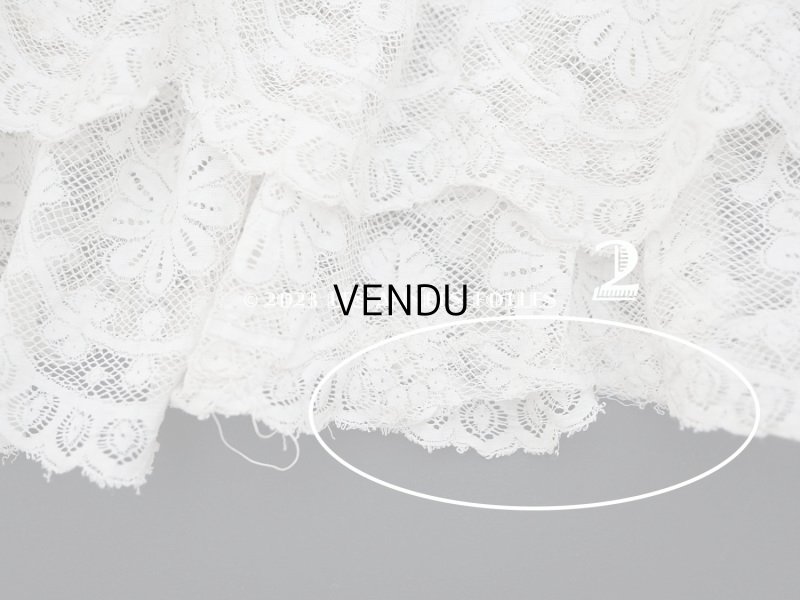 画像12: 1900年頃 アンティーク  ドレスの裾  4段のヴァランシエンヌレース 