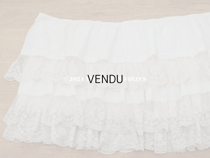 画像14: 1900年頃 アンティーク  ドレスの裾  4段のヴァランシエンヌレース 