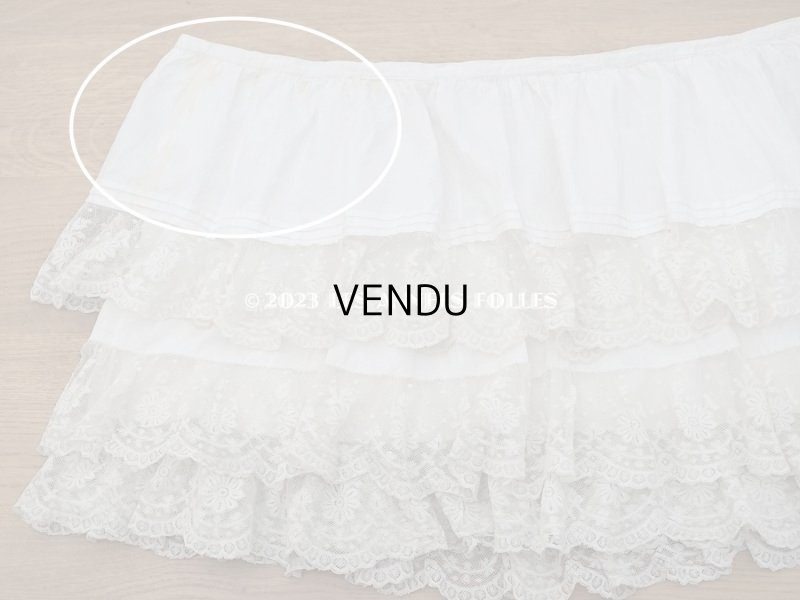 画像7: 1900年頃 アンティーク  ドレスの裾  4段のヴァランシエンヌレース 