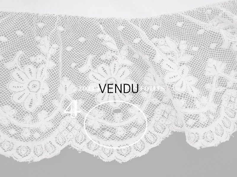 画像13: 1900年頃 アンティーク  ドレスの裾  4段のヴァランシエンヌレース 