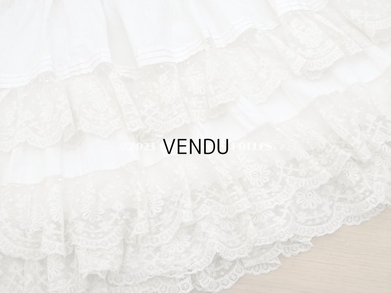 画像3: 1900年頃 アンティーク  ドレスの裾  4段のヴァランシエンヌレース 