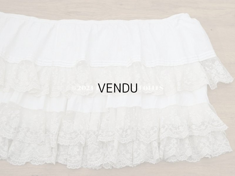 画像15: 1900年頃 アンティーク  ドレスの裾  4段のヴァランシエンヌレース 