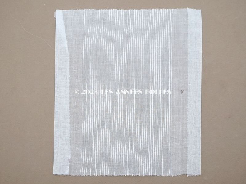 画像7: ＊蚤の市＊未使用 アンティーク ストライプ刺繍入り オーガンジー 生地 5枚セット