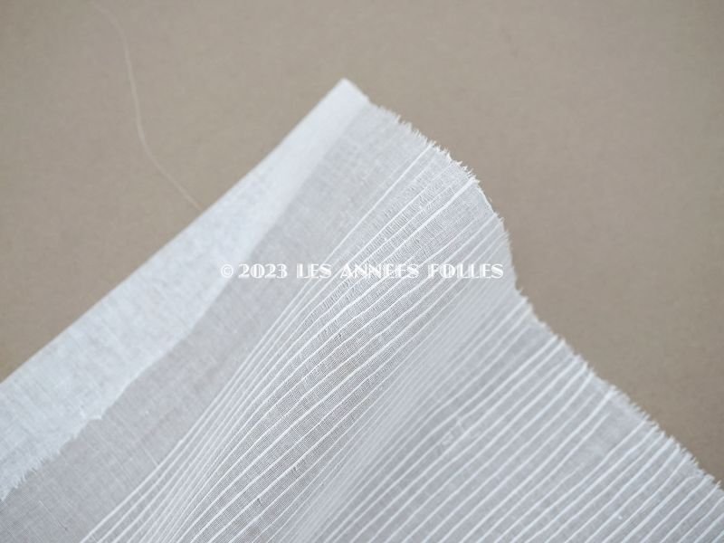 画像9: ＊蚤の市＊未使用 アンティーク ストライプ刺繍入り オーガンジー 生地 5枚セット