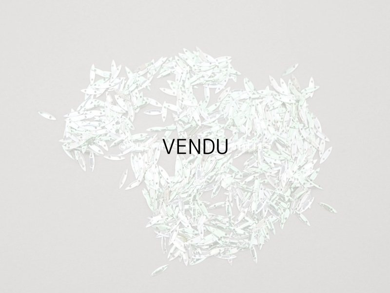 画像4: 1900年頃 アンティーク ガラスの蓋の小さな紙箱 極小2×7mm　メタル製スパンコール入り - AUX ECUSSONS -