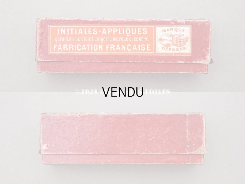 画像3: 1900年代 アンティーク 硝子の蓋の紙箱入り イニシャルテープ 