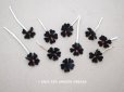 画像1: アンティーク ベルベットの布花 花びら 10ピースのセット　黒 (1)
