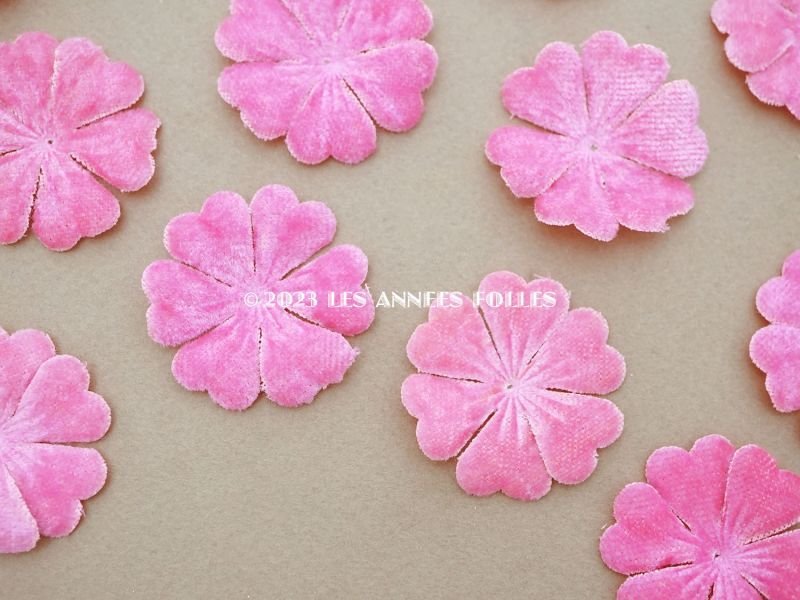 画像2: アンティーク　ベルベットの布花  花びら 6〜12ピースのセット　ピンク