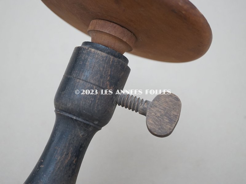 画像5: 19世紀 アンティーク 木製ネジ付き プレザントワール 大きなハット&ウィッグスタンド